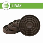 Super Sliders 2-1/2 Inch Rubber Caster Cups for Furniture Wheels, Prevents Sliding and Protects Floors   Brown, 4-Pack