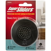 Super Sliders 2 1/2" Round Self Stick Non-Skid Gripper Pad Plastic Brown, 4 Pack