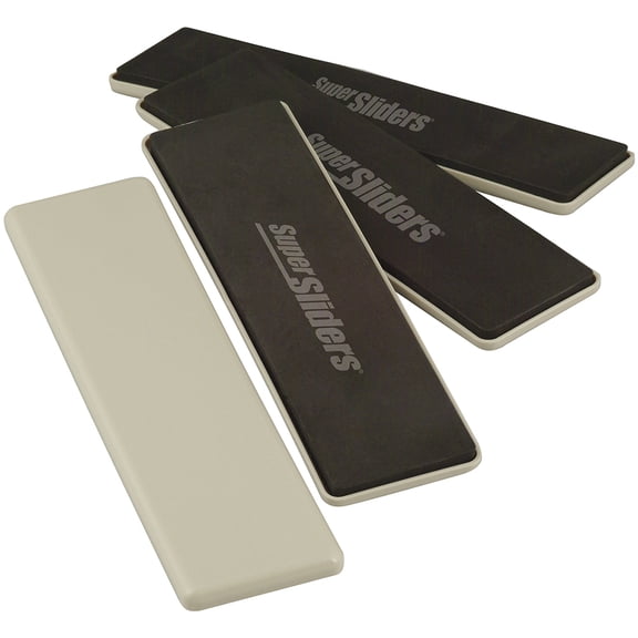 Super Sliders 2 1/2" x 9" Rectangle Reusable Furniture Sliders for Carpet - Effortless Moving and Surface Protection, Beige (4 Pack)