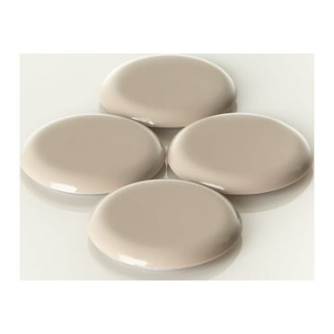 Super Sliders 2 1/8" Round Self-Stick Furniture Sliders for Carpet, Beige (4 Pack)