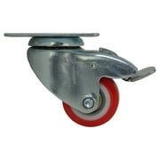 Super Sliders 2 inch Red Polyurethane Locking Caster, 110-lb Load Capacity. 360 Degree Swivel. 1 each