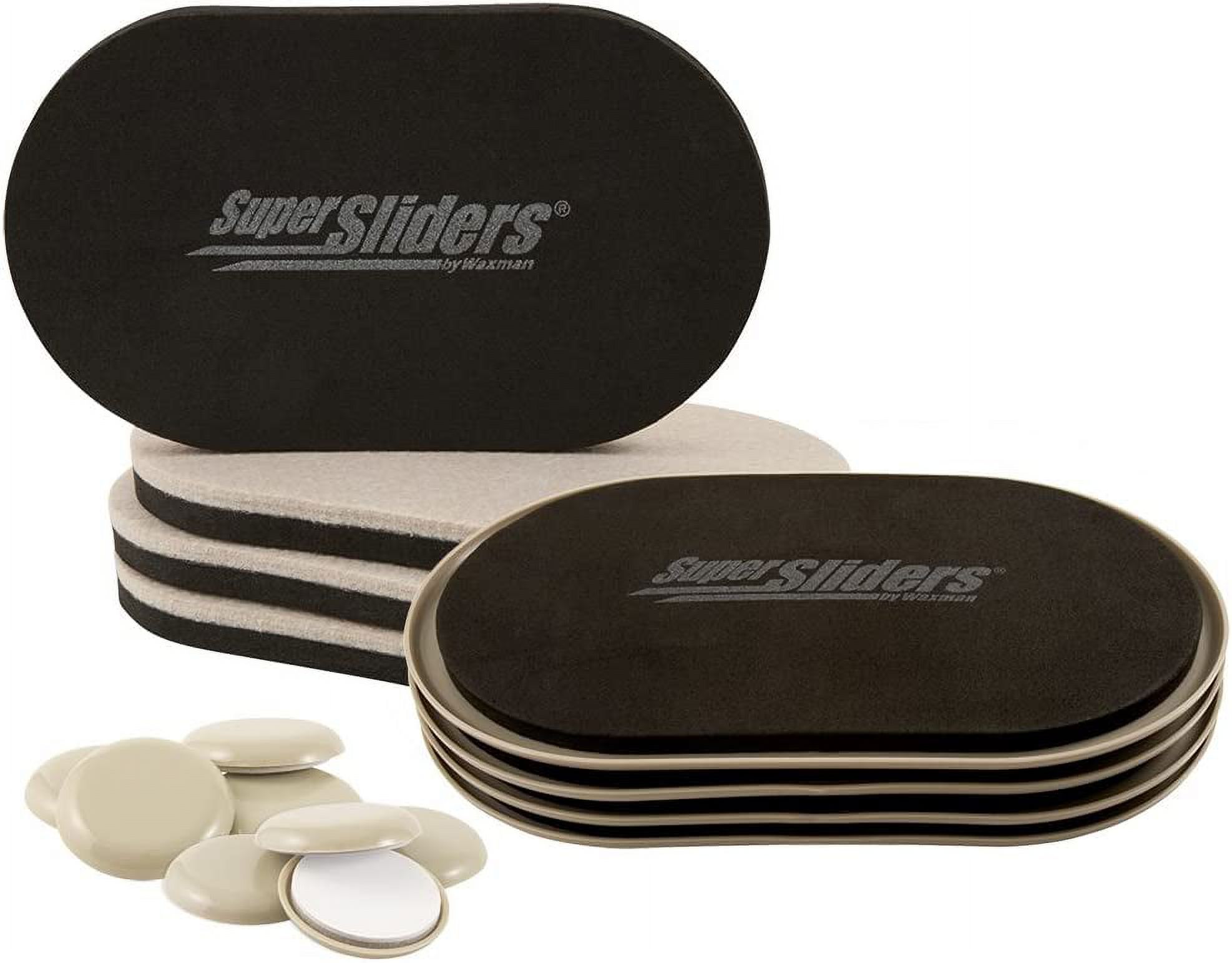 Super Sliders 3 1/2" x 6" Oval Reusable Furniture Sliders for Hard