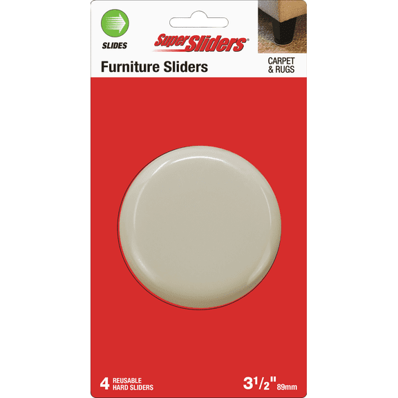 Super Sliders 3-1/2 In. Furniture Glide2 - Pack of 2 Residential Use, Standard Application