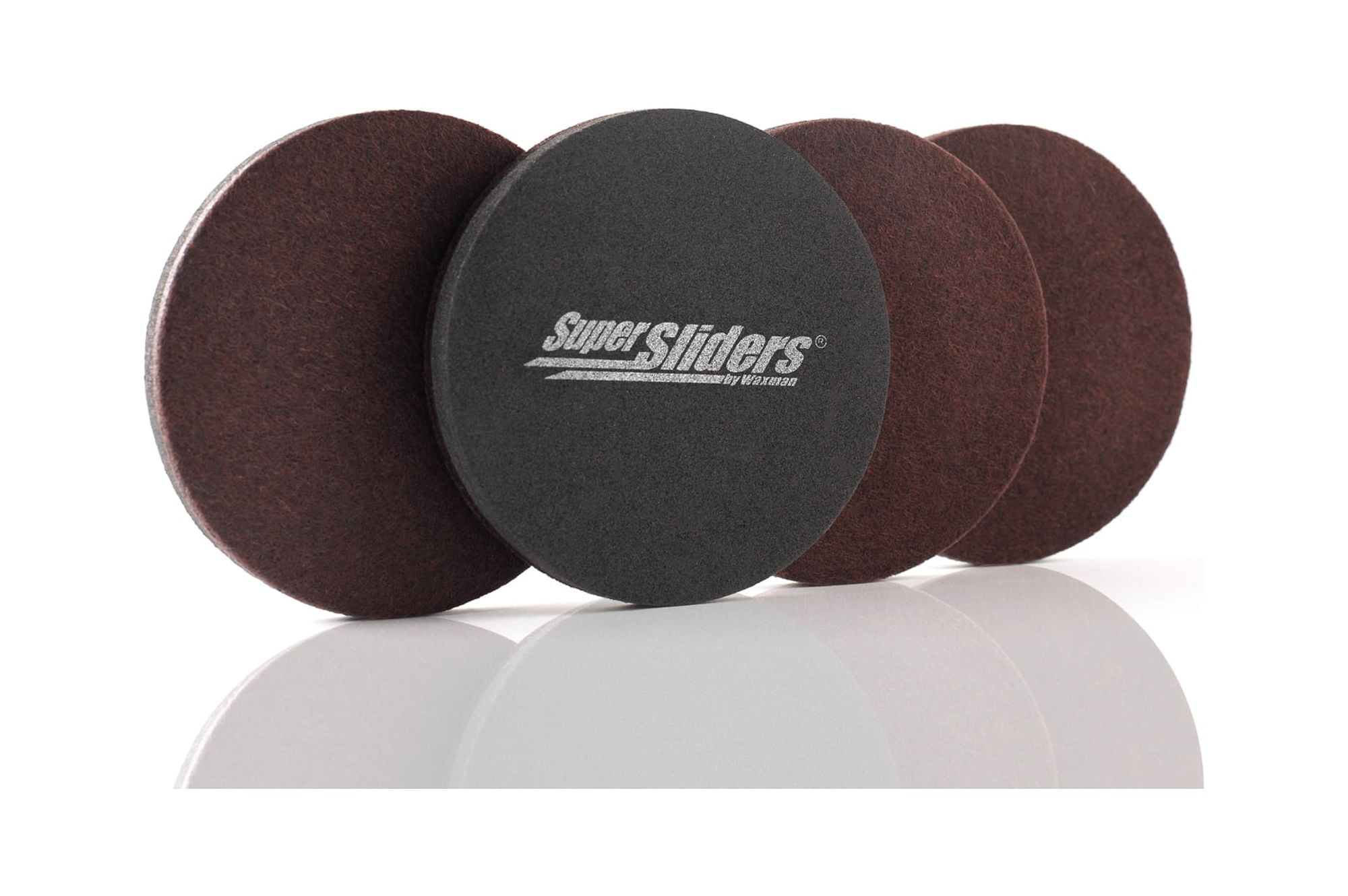 Super Sliders 3 1/2" Reusable Furniture Sliders, Wood, Brown (4 Pk