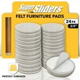 thumbnail image 1 of Super Sliders 3/4" Round Self Stick Felt Furniture Pads for Hardwood - Beige, 24 Pack, 1 of 7