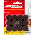 thumbnail image 1 of Super Sliders 3/4" Round Self Stick Felt Furniture Pads for Hardwood Brown, 24 Pack, 1 of 8