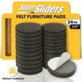 thumbnail image 1 of Super Sliders 3/4" Round Brown Self-Stick Felt Pads for Furniture, 24 Pack, 1 of 7