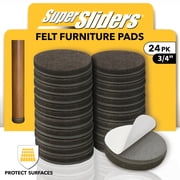 Super Sliders 24-Pack 3/4 Inch Round Brown Felt Furniture Pads