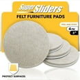 thumbnail image 1 of Super Sliders 3 inch Round Self-Stick Felt Furniture Pads, Beige, 4 Pack, 1 of 7
