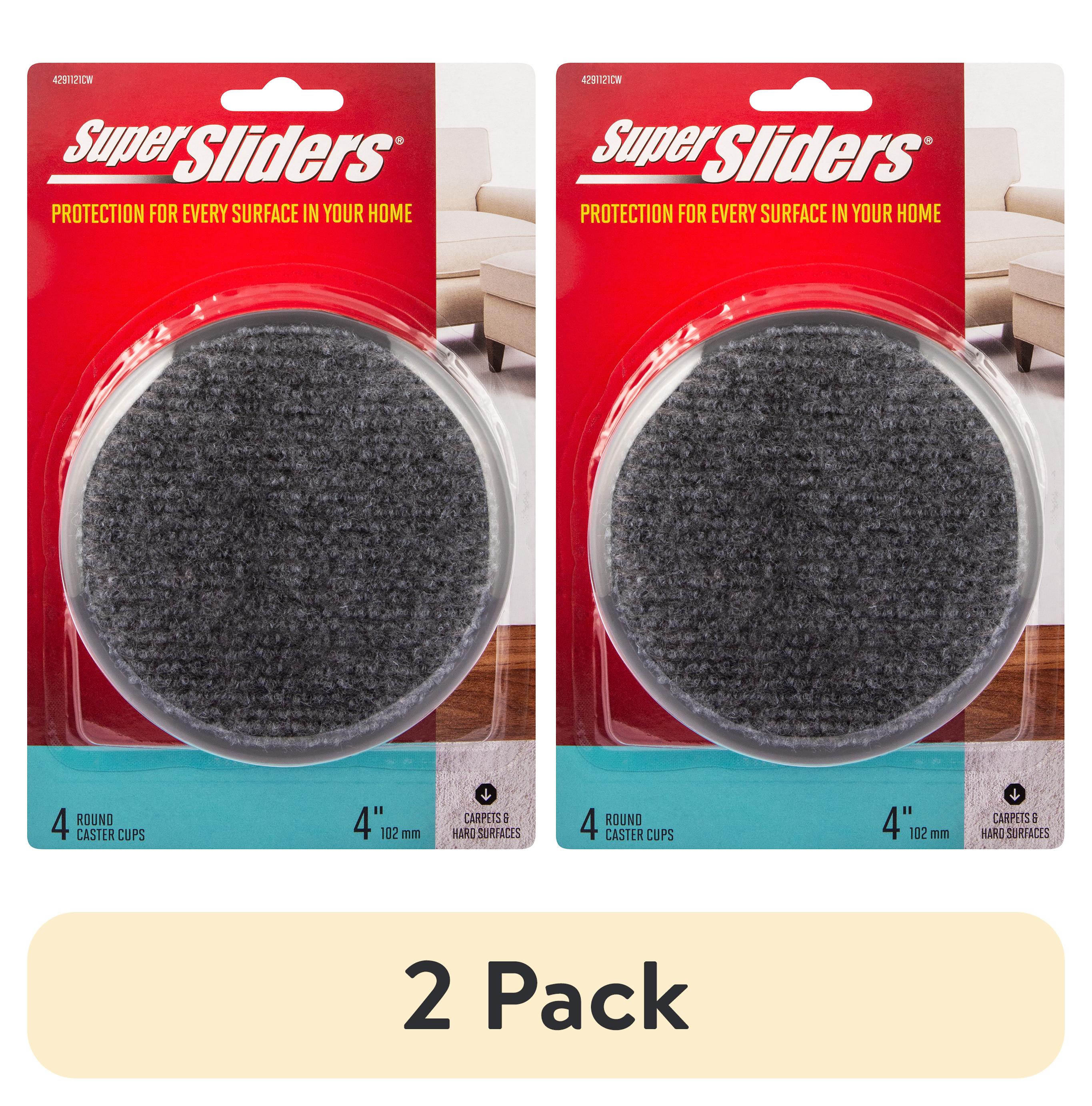 (2 pack) Super Sliders 4" wide Round Furniture Caster Cup Plastic for