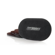 Super Sliders 5 3/4" x 9 1/2" Reusable Furniture Sliders, Wood, Brown 4 Pk