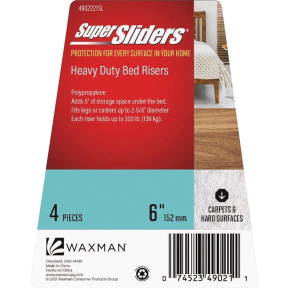 Super Sliders 6 In. Bed Risers (4-Pack)