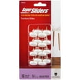 Super Sliders 7/8" Round Nail on Furniture Glides Plastic, White, 16
