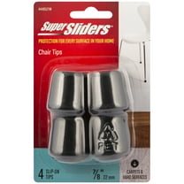 Super Sliders. 7/8 inch Round Rubber Tip Chair Leg Cap Floor Protection.  Black, 4 Pack