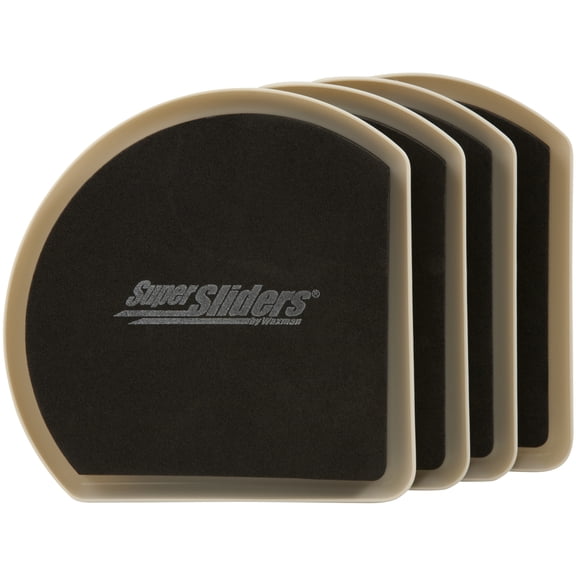 Super Sliders 7" Slide & Hide Reusable Furniture Sliders for Carpet - Effortless Moving and Surface Protection, Beige (4 Pack)