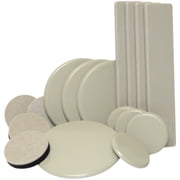 Super Sliders Assorted Reusable Multi-Surface Furniture Sliders, Beige (16 Pack)