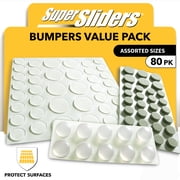 Super Sliders Bumpers Value Pack – 80 Assorted Clear & Foam Surface Protectors for Cabinets, Drawers, Décor & More