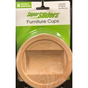 Super Sliders 2-1/8 Inch Caster Cups for Furniture Wheels, Protect Floors & Secure Furniture, 4 Pack
