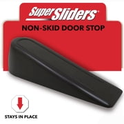Super Sliders Non-Skid Door Stop, Durable Rubber Wedge Design for textured surfaces and carpet - Grip and Door Control – 1-Pack, Brown