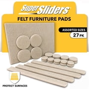 Super Sliders Assorted Felt Furniture Pads 27-Pack for Hardwood and Tile Surface Protection