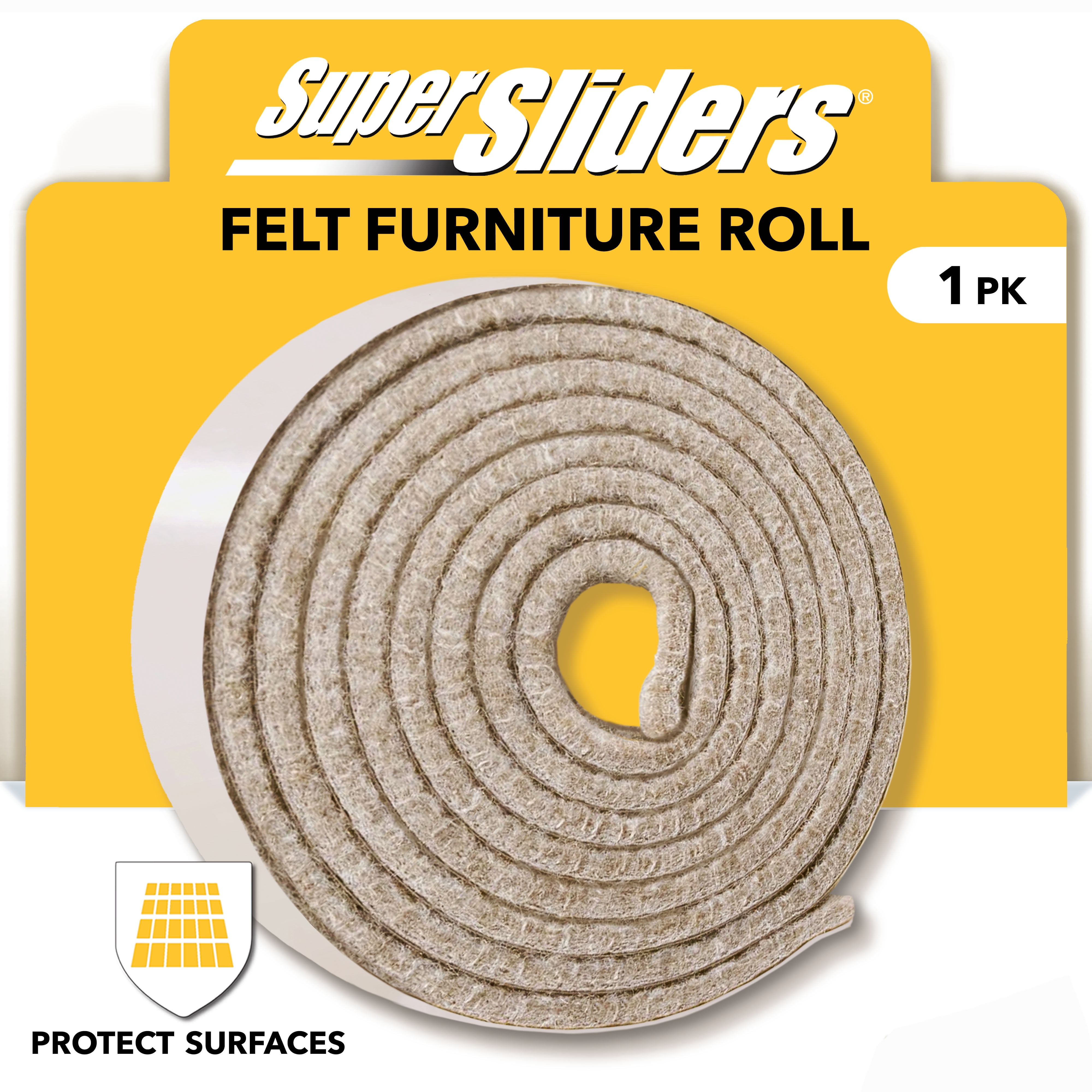 Super Sliders Beige Self-Stick Felt Furniture Roll, 1/2 in. x 60 in. for Floor Protection