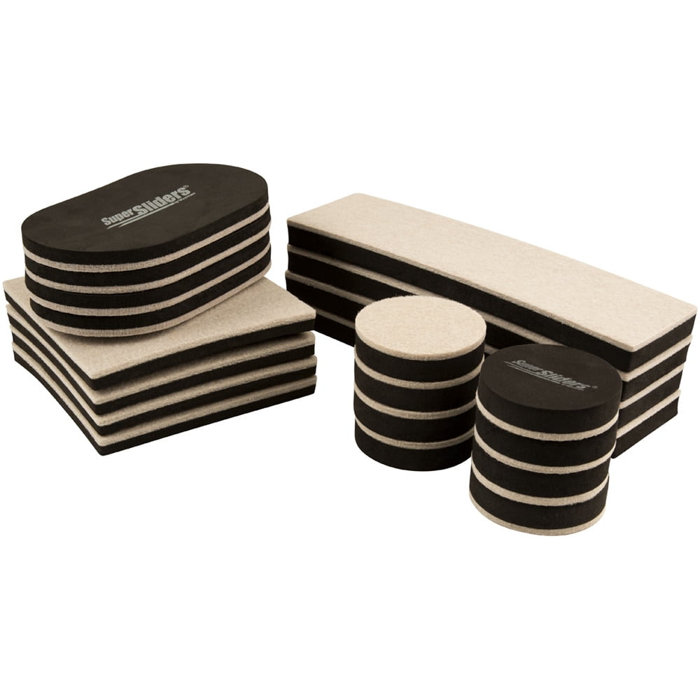 Super Sliders Reusable Furniture Sliders Moving Kit for Hardwood, Beige