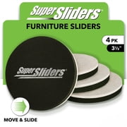 Super Sliders 3-1/2 Round Furniture Sliders   4 Pack, Heavy-Duty Felt Pads for Hardwood & Hard Surface Floors Beige