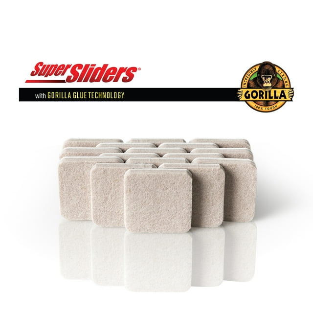 Super Sliders Super Sliders x Gorilla Glue 1 1/2" Square Felt Pads for