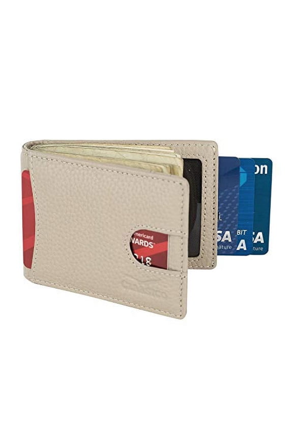 Super Slim RFID Leather Wallet For Men Card Holder With Money Clip Prefect For Travel & Front Pocket Use