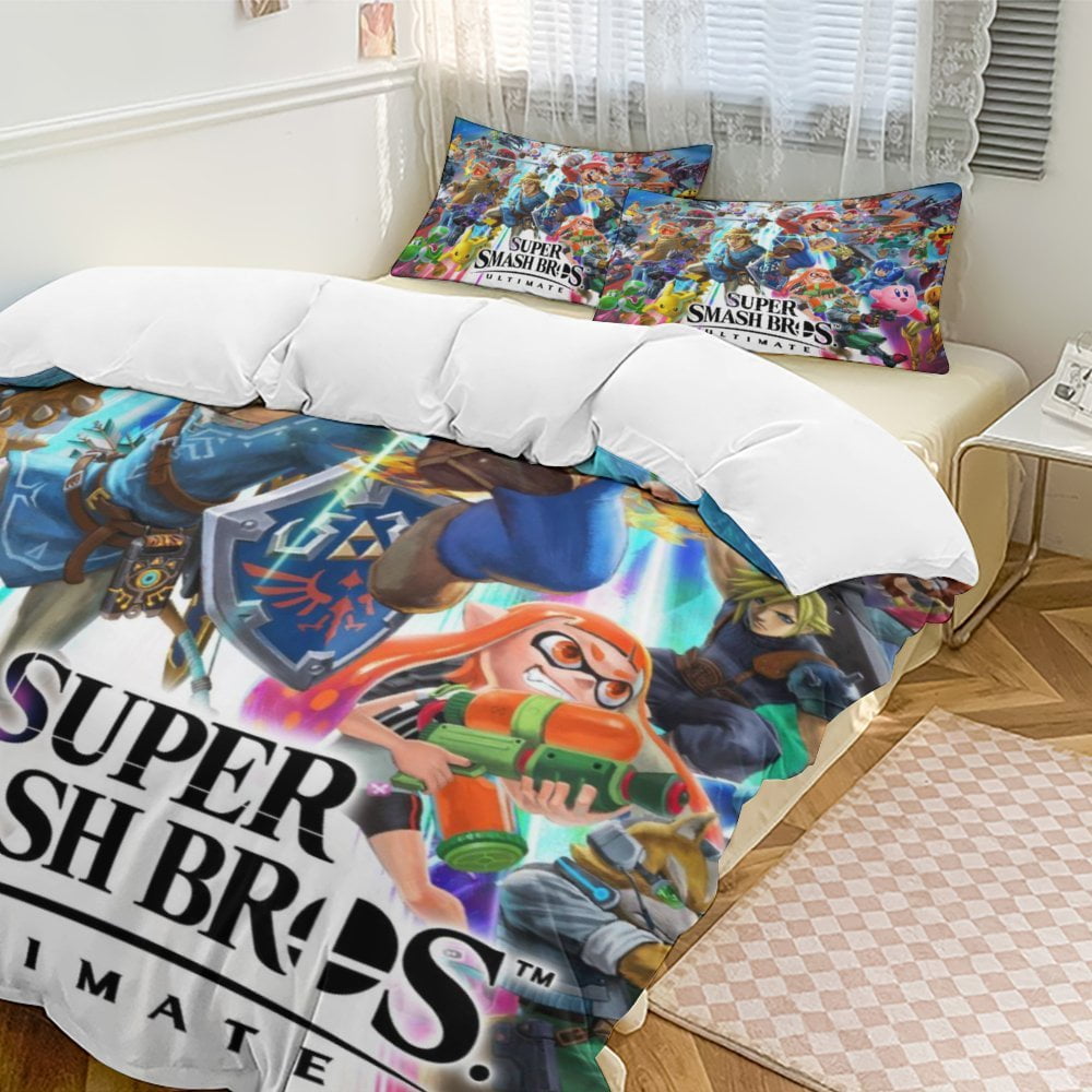 Super Smash Bros Duvet Cover Set 3-Piece Bedding Set Soft Warm And ...