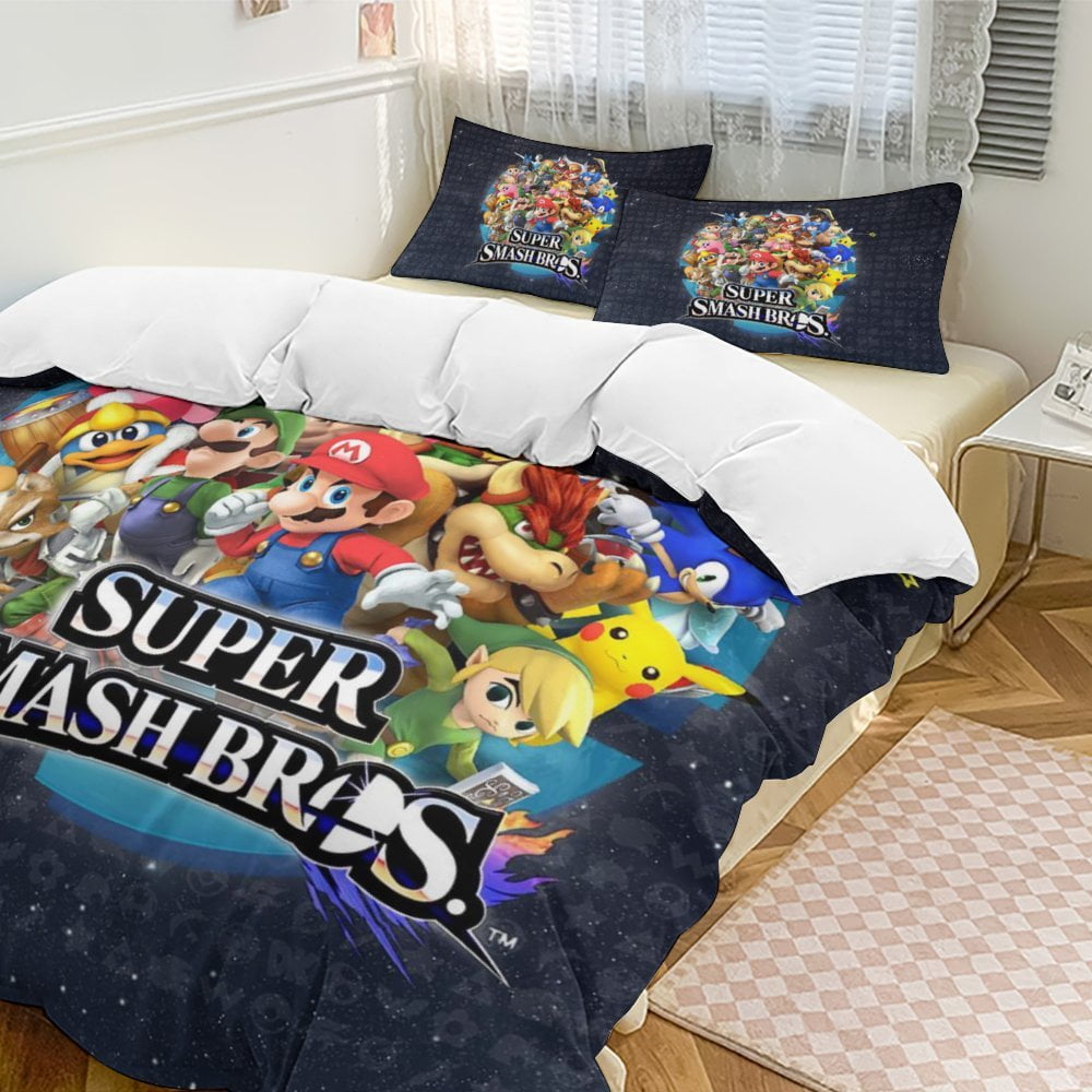 Super Smash Bros Duvet Cover Set 3-Piece Bedding Set Soft Warm And ...