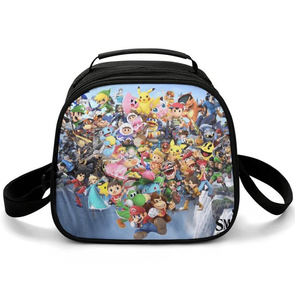 Super Smash Bros Lunch Bag Insulated, Lunch Box Bag Reusable Lunch Tote Bag, Lunch Box Container Bag Insulated for Work, Office, Travel, Picnic