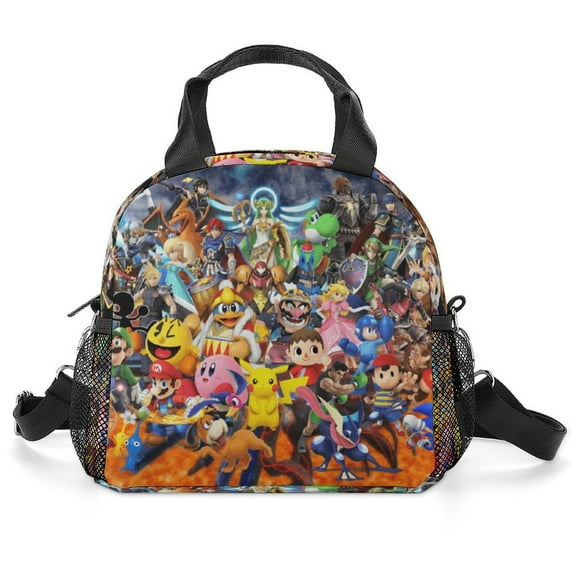 Super Smash Bros Lunch Bag Insulated, Lunch Box Bag Reusable Lunch Tote Bag, Lunch Box Container Bag Insulated for Work, Office, Travel, Picnic