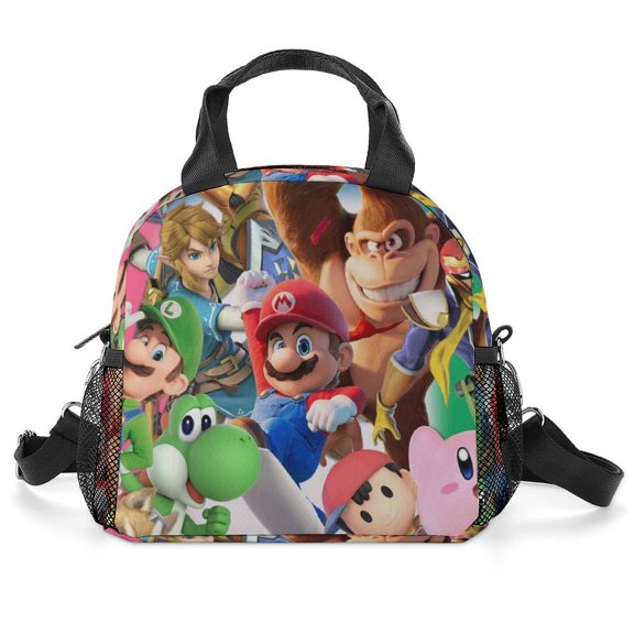 Super Smash Bros Lunch Bag Insulated, Lunch Box Bag Reusable Lunch Tote Bag, Lunch Box Container Bag Insulated for Work, Office, Travel, Picnic