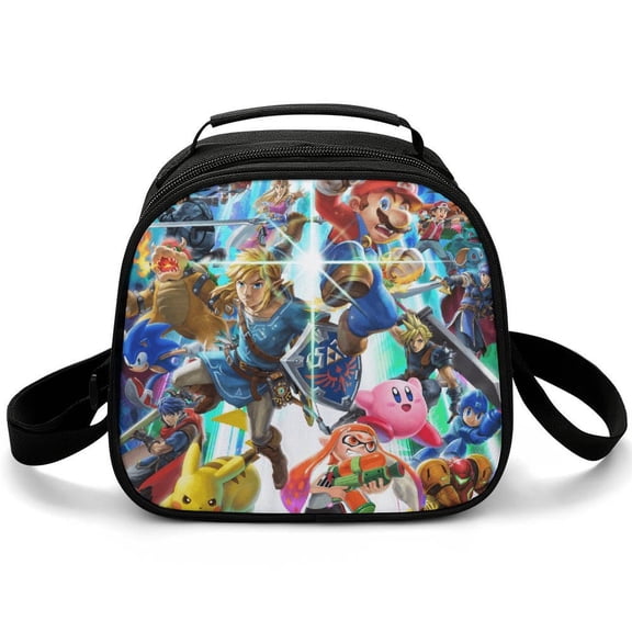 Super Smash Bros Lunch Bag Insulated, Lunch Box Bag Reusable Lunch Tote Bag, Lunch Box Container Bag Insulated for Work, Office, Travel, Picnic