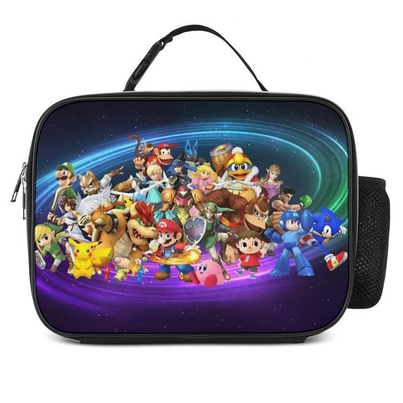 Super Smash Bros Lunch Bag Insulated, Lunch Box Bag Reusable Lunch Tote Bag, Lunch Box Container Bag Insulated for Work, Office, Travel, Picnic