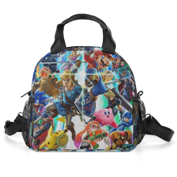 Super Smash Bros Lunch Bag Insulated, Lunch Box Bag Reusable Lunch Tote Bag, Lunch Box Container Bag Insulated for Work, Office, Travel, Picnic