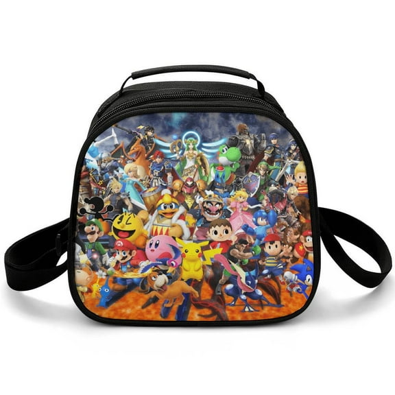 Super Smash Bros Lunch Bag Insulated, Lunch Box Bag Reusable Lunch Tote Bag, Lunch Box Container Bag Insulated for Work, Office, Travel, Picnic
