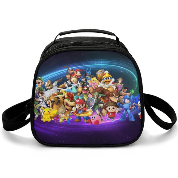 Super Smash Bros Lunch Bag Insulated, Lunch Box Bag Reusable Lunch Tote Bag, Lunch Box Container Bag Insulated for Work, Office, Travel, Picnic