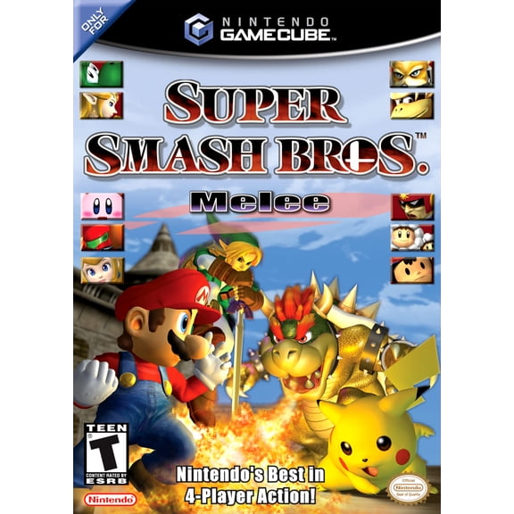 Pre-Owned Super Smash Bros. Melee Physical Fighting Video Game for Nintendo Gamecube, 4 Offline Players