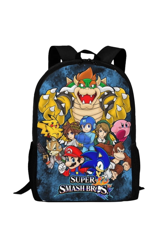 Super Smash Bros Ultimate Backpack,3d Print Laptop Backpack Lightweight Casual Daypack Bookbag Multi-Function Travel Backpack 16.5 In