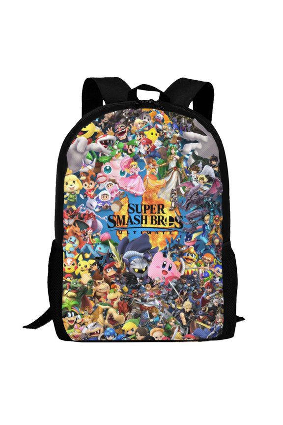 Super Smash Bros Ultimate Backpack,3d Print Laptop Backpack Lightweight Casual Daypack Bookbag Multi-Function Travel Backpack 16.5 In