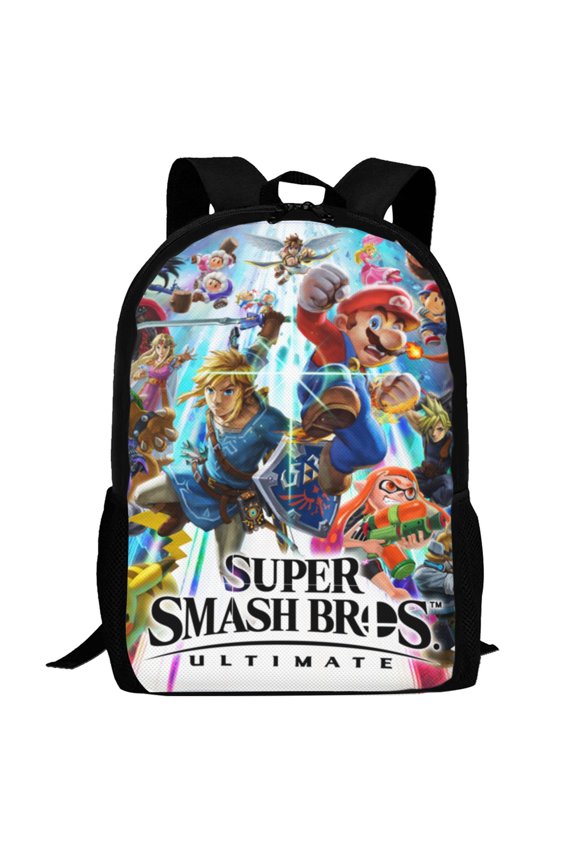 Super Smash Bros Ultimate Backpack,3d Print Laptop Backpack Lightweight Casual Daypack Bookbag Multi-Function Travel Backpack 16.5 In