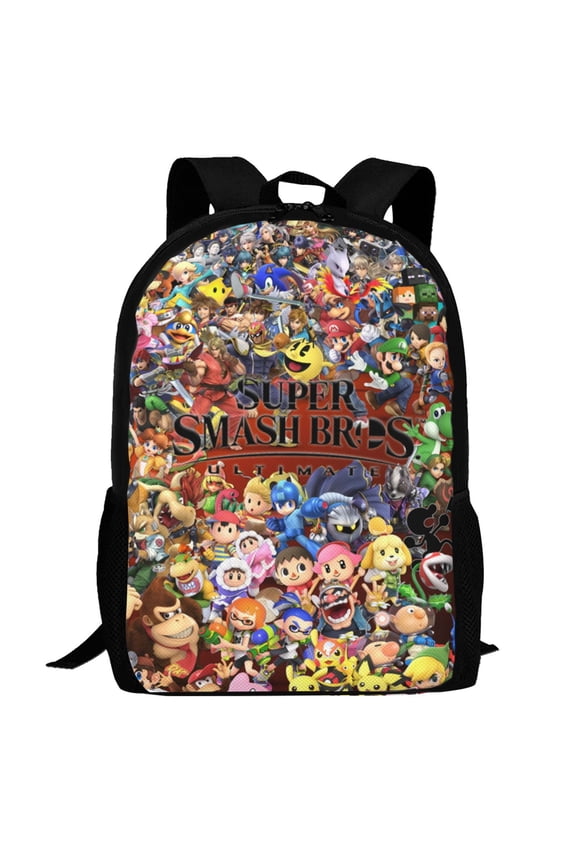 Super Smash Bros Ultimate Backpack,3d Print Laptop Backpack Lightweight Casual Daypack Bookbag Multi-Function Travel Backpack 16.5 In