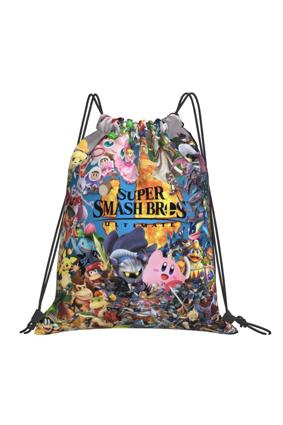 Super Smash Bros Ultimate Drawstring Backpack Sport Gym Bag For Yoga Swimming Gymsack Sport Strap Pack Bag