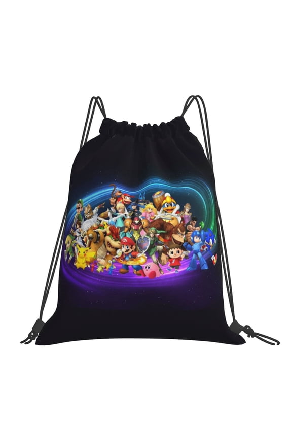 Super Smash Bros Ultimate Drawstring Backpack Sport Gym Bag For Yoga Swimming Gymsack Sport Strap Pack Bag