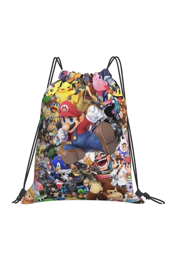 Super Smash Bros Ultimate Drawstring Backpack Sport Gym Bag For Yoga Swimming Gymsack Sport Strap Pack Bag
