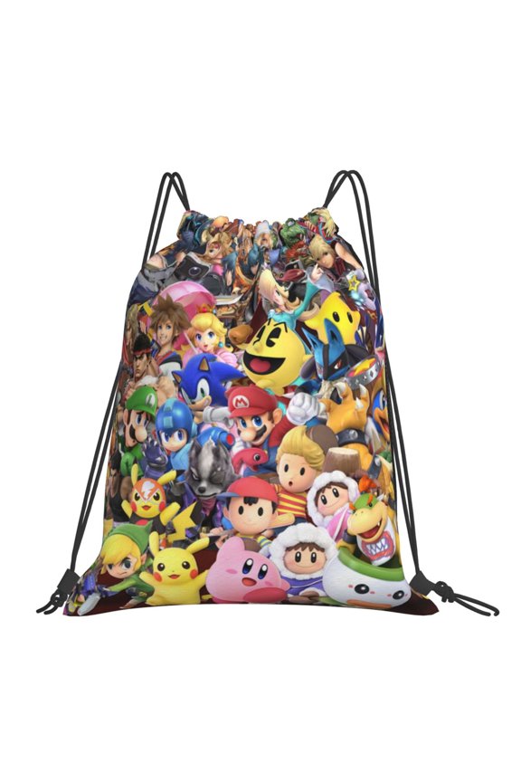 Super Smash Bros Ultimate Drawstring Backpack Sport Gym Bag For Yoga Swimming Gymsack Sport Strap Pack Bag