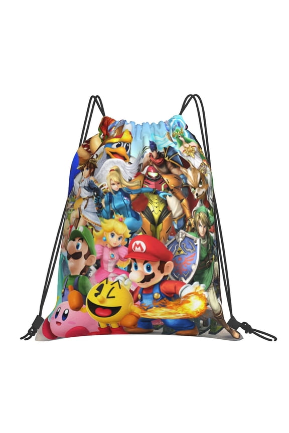 Super Smash Bros Ultimate Drawstring Backpack Sport Gym Bag For Yoga Swimming Gymsack Sport Strap Pack Bag