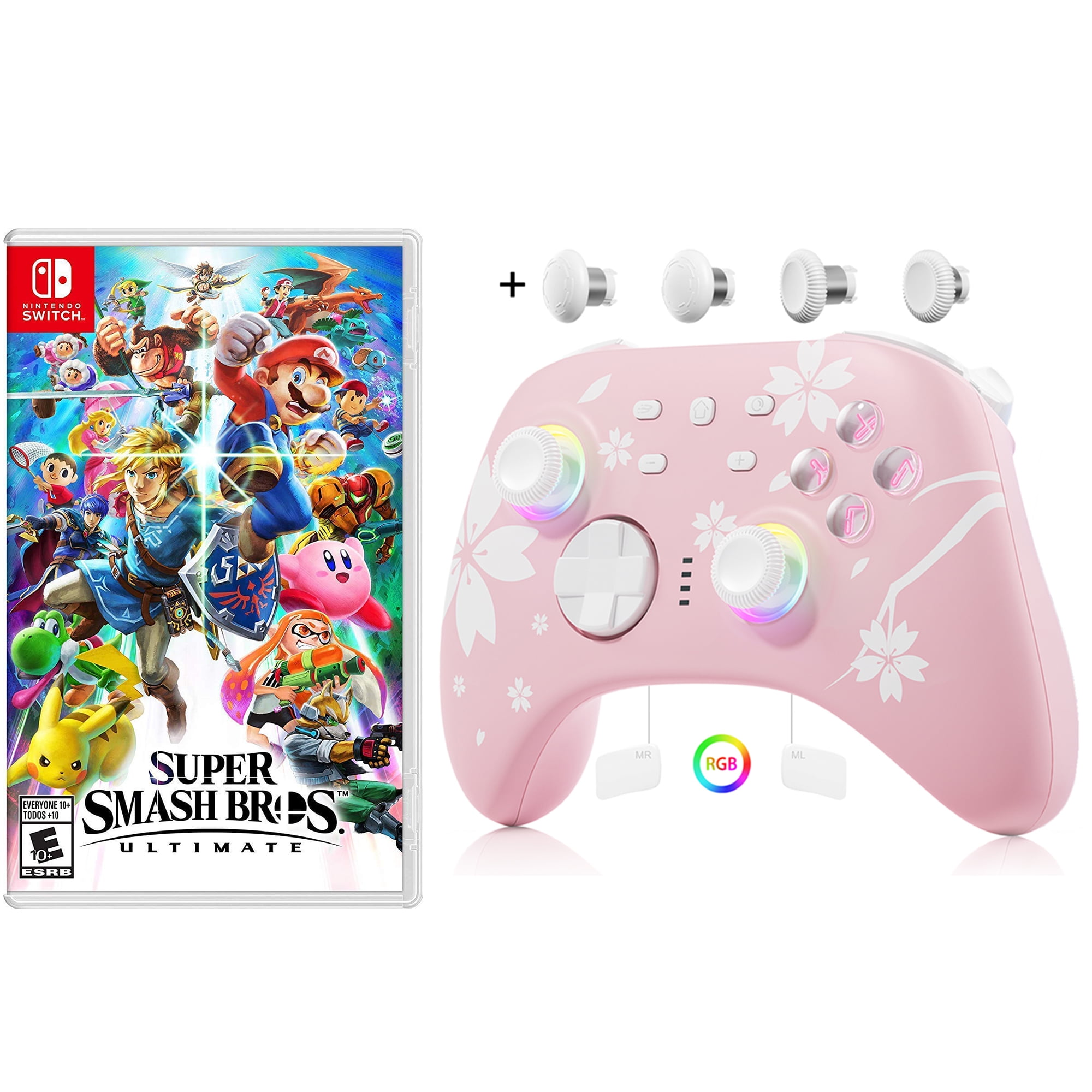 Super Smash Bros. Ultimate Game Disc and Upgraded Switch Pro Controller